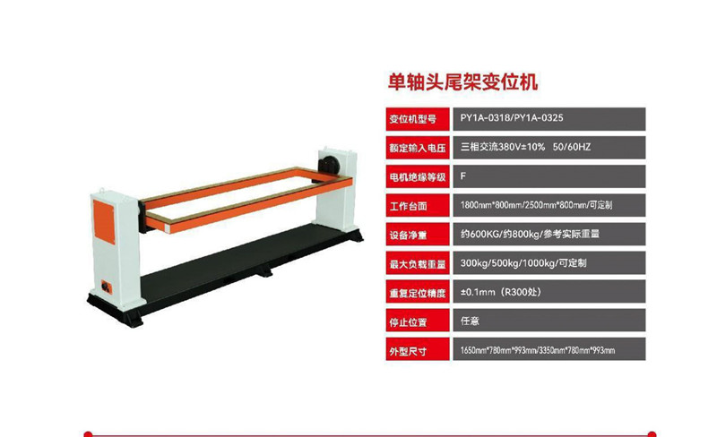 單軸頭尾架變位機